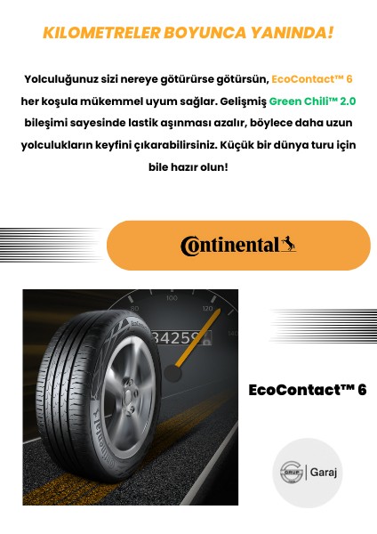 205/45R17 88H Xl Continental Ecocontact6 - 2024 Yaz