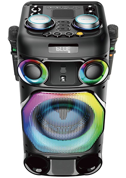 S884 Rgb Işıklı Çift Mikrofonlu Kablosuz Tws Bluetooth Speaker Hoparlör V5.3 Siyah