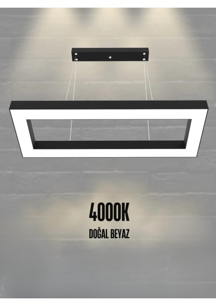 Mesıta ( Siyah Kasa, Beyaz Işık ) Ledli Modern LED Avize, Salon, Mutfak, Oturma Yatak Odası, Sarkıt