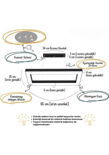 Mesıta ( Siyah Kasa, Beyaz Işık ) Ledli Modern LED Avize, Salon, Mutfak, Oturma Yatak Odası, Sarkıt fırsatları