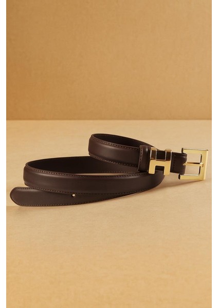 Williampolo Kahverengi Hakiki Deri Lüks Gold Toka Kadın Kemer modelleri