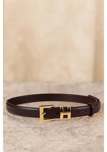 Williampolo Kahverengi Hakiki Deri Lüks Gold Toka Kadın Kemer indirimleri