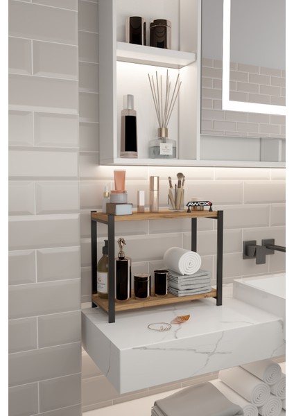 Porta 2 Raflı Tezgah Üstü Organizer Baharatlık Raf Çok Amaçlı Raf fırsatları