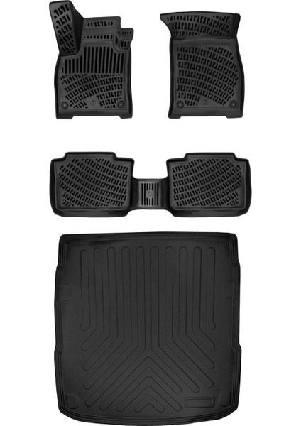 Audi Q8 E-Tron 2024 Sonrası 3D Araca Özel Paspas ve Bagaj Havuzu Set