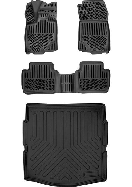 Opel Grandland Mhev - Hybrid 2025 Sonrası (Alt) 3D Araca Özel Paspas ve Bagaj Havuzu Set