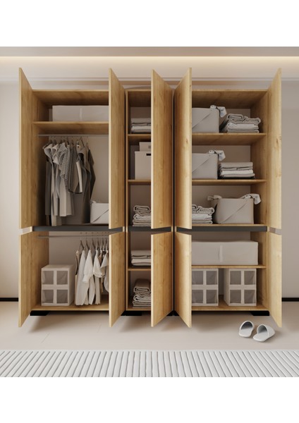 Floransa 10 Kapılı FLR10-A2AR Safir- Antrasit Gardırop -Çok Amaçlı Dolap -Yüklük fırsatları