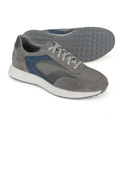 , Erkek Hakiki Deri Sneaker 1531026Z313 Gri