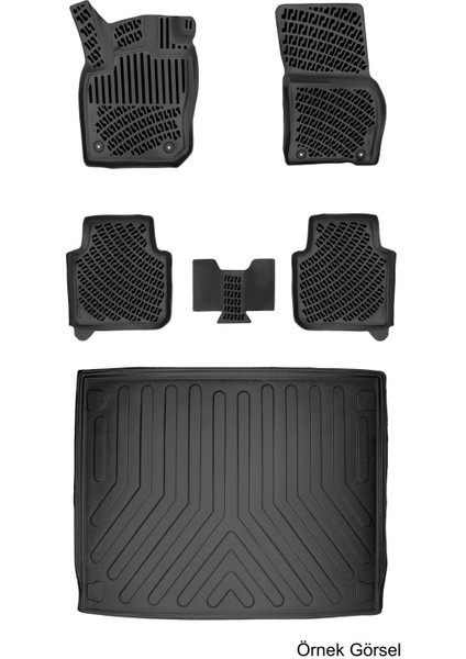 Volkswagen Tayron 2024 Sonrası (Üst) 3D Araca Özel Paspas ve Bagaj Havuzu Set