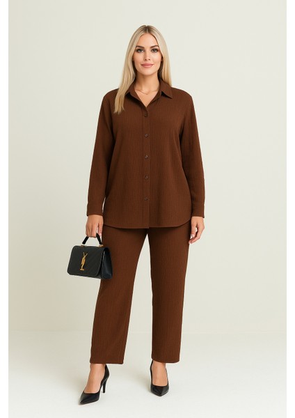 Bürümcük Gömlek Yaka Düğmeli Alt Üst Takım Tesettüre Uygun 2xl 6xl