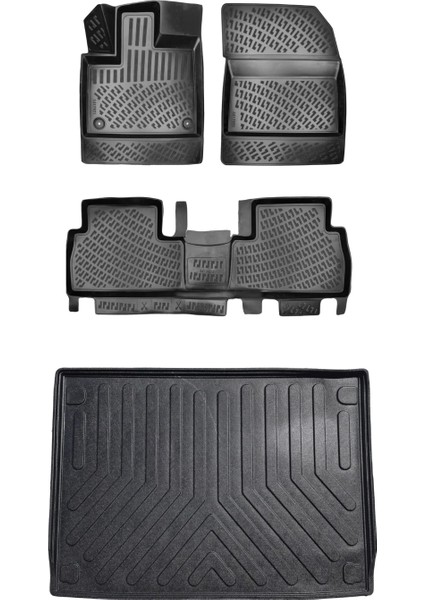 Citroen C4 2024 Sonrası Mhev (Alt) 3D Araca Özel Paspas ve Bagaj Havuzu Set