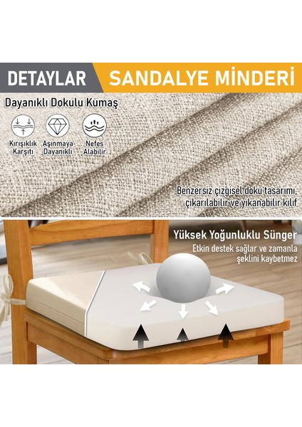 Sandalye Minderi, Süngerli, Yemek Sandalyeleri Için Sünger Kare Minder 22DENS 42X42X5CM Bej indirimleri