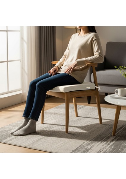 Sandalye Minderi, Süngerli, Yemek Sandalyeleri Için Sünger Kare Minder 22DENS 42X42X5CM Bej