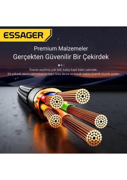 2 Metre E-Marker Çipli LED Işıklı 100W Usb-C To Usb-C Şarj Kablosu PD100W Type C Şarj Kablosu fırsatları