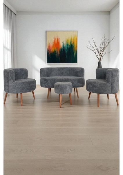 Summer Çay Seti Koltuk Takımı Puf Berjer Ofis Balkon Cafe Bahçe Salon Mobilyası