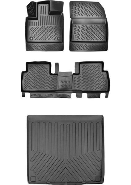 Toyota Proace City 2019 Sonrası (Katlanabilir Ön Yolcu Koltuğu) (Bagaj Demirsiz B.h) 3D Araca Özel Paspas ve Bagaj Havuzu Set