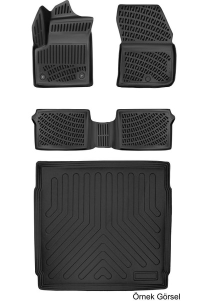 Opel Frontera Elektrikli 2025 Sonrası (Alt) (Sabit Zemin) 3D Araca Özel Paspas ve Bagaj Havuzu Set