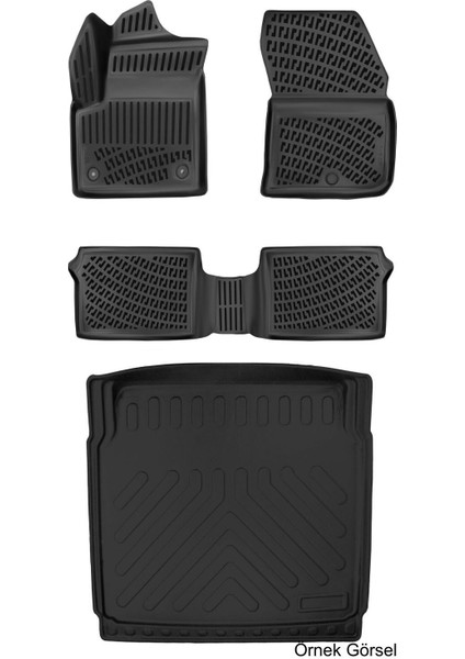 Citroen C3 Aircross 2025 Sonrası Elektrikli (Alt) 3D Araca Özel Paspas ve Bagaj Havuzu Set