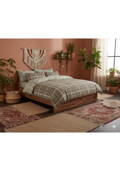 Safir Kahve Çift Kişilik Nevresim Takımı - 220X 240