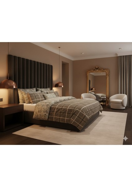 Safir Kahve Çift Kişilik Nevresim Takımı - 220X 240 modelleri