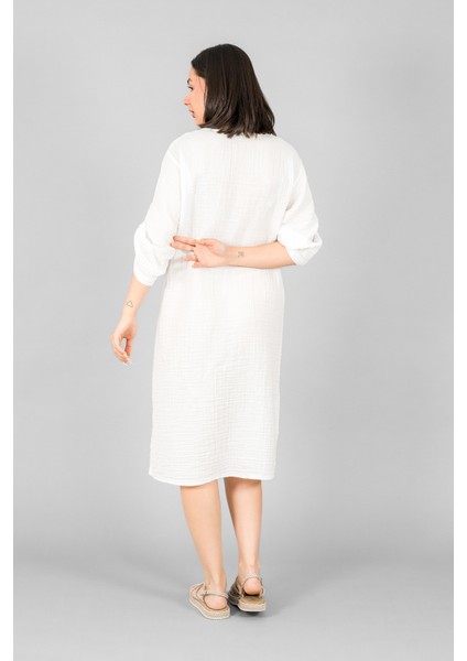 Müslin Kadın Düğme Deteylı Elbise fırsatları