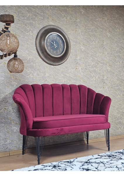 Ikili Istiridye Siyah Boyalı Telli Ayak Çay Seti Koltuk Tekli Berjer , Ikili Berjer Koltuk Bordo Renk 110 x 48 Boyut/ebat fiyatları