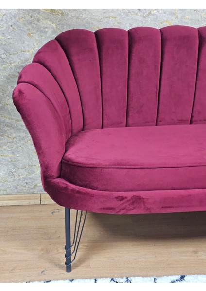 Ikili Istiridye Siyah Boyalı Telli Ayak Çay Seti Koltuk Tekli Berjer , Ikili Berjer Koltuk Bordo Renk 110 x 48 Boyut/ebat fırsatları
