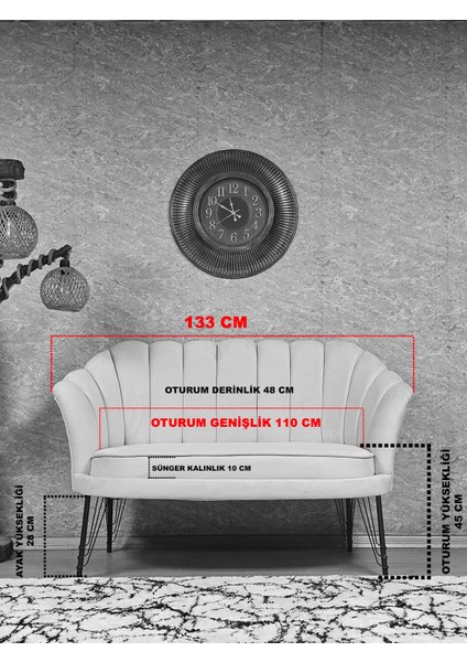 Ikili Istiridye Siyah Boyalı Telli Ayak Çay Seti Koltuk Tekli Berjer , Ikili Berjer Koltuk Bordo Renk 110 x 48 Boyut/ebat indirimleri