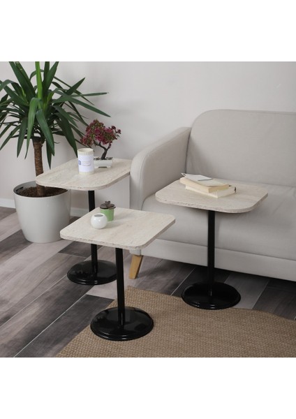 Vertino Zigon Sehpa Mdf Tabla Alt Mekanizma Demir Siyah Renk