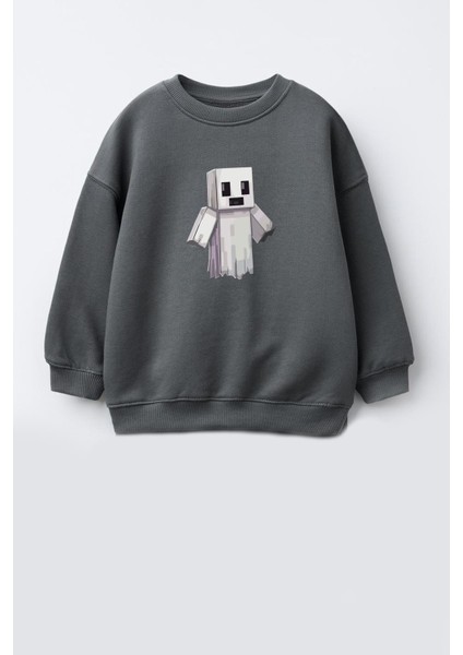 Erkek Çocuk Baskılı 3 Iplik Kumaş Pamuklu Sweatshirt