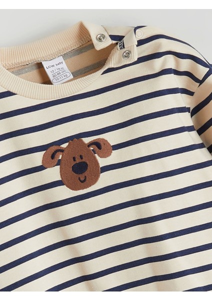 Lcw Baby Bej Bisiklet Yaka Çizgili Erkek Bebek Sweatshirt ve Eşofman Alt 2'li modelleri