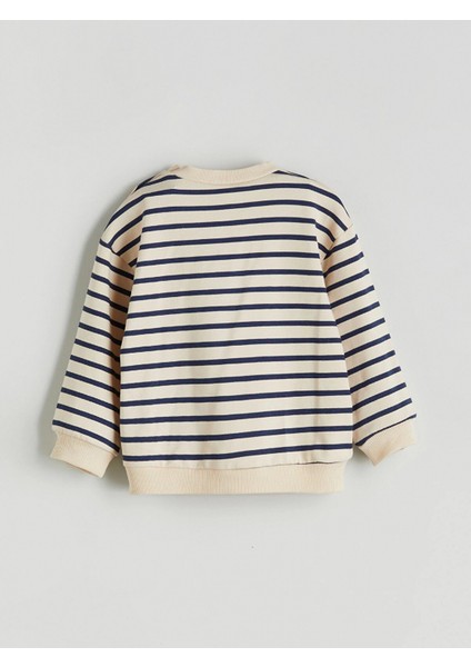 Lcw Baby Bej Bisiklet Yaka Çizgili Erkek Bebek Sweatshirt ve Eşofman Alt 2'li fırsatları