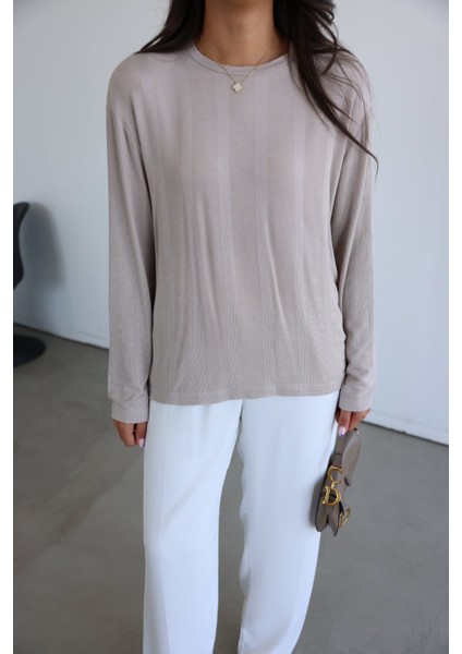 Kendinen Şeritli Uzun Kollu Bluz fiyatları