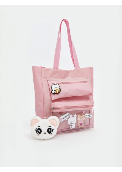 Lcw Accessorıes Pembe Baskılı Şeffaf Cepli Kız Çocuk Kol Çantası fiyatları