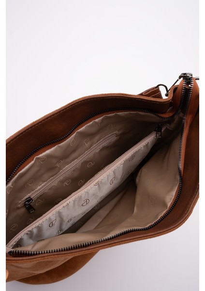 Kadın Hakiki Deri Püsküllü El ve Omuz Çantası Olven Taba Süet fırsatları