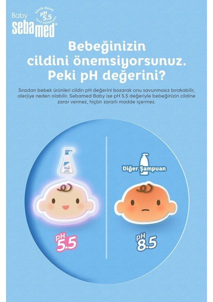Baby pH 5.5 Göz Yakmayan Formül Nemlendirici Etkili Bebek Şampuanı 150 ml