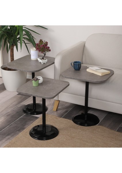 Vertino Zigon Sehpa Mdf Tabla Alt Mekanizma Demir Siyah Renk