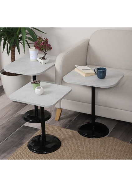 Vertino Zigon Sehpa Mdf Tabla Alt Mekanizma Demir Siyah Renk