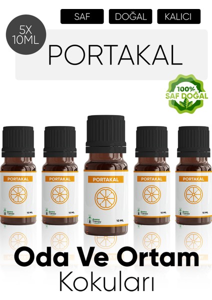 Portakal Esansiyel Koku Yağı Buhardanlık Yağı Difüzör Esansı Hobi Esans Ortam Oda Kokusu 5X10 ml