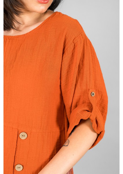 Müslin Kadın Düğme Deteylı Elbise fiyatları