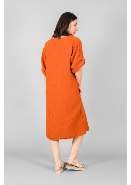 Müslin Kadın Düğme Deteylı Elbise indirimleri