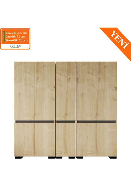 Floransa 10 Kapılı FLR10-A3AR Safir- Antrasit Gardırop -Çok Amaçlı Dolap -Yüklük