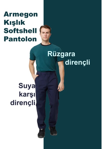 Armegon Kışlık Softshell Su Geçirmez Kargo Cepli Pantolon fırsatları