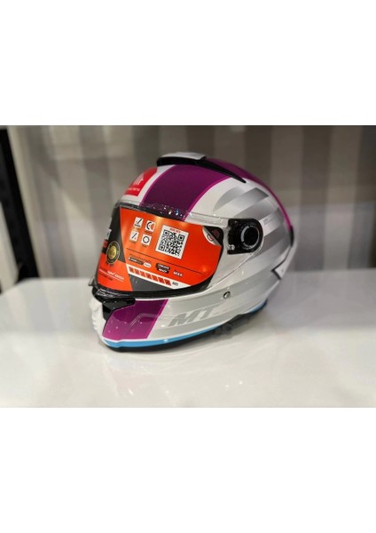 Kask mt Thunder 4 Sv Tears C8 Parlak Inci Beyaz/pembe