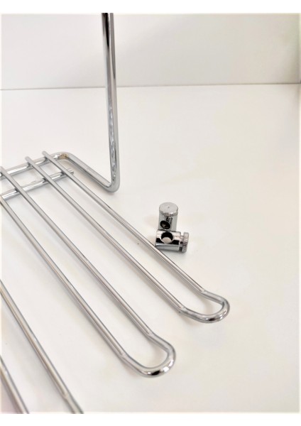 Tavana Bağlantılı Krom Kadeh Askısı, 5 Bölmeli