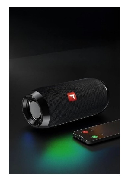 D47 Siyah Bluetooth Hoparlör Kablosuz Taşınabilir Ses Bombası Tws, Usb, Tf Kart, 1200 Mah