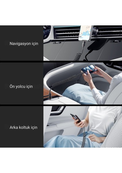 Pd 100W 7A USB To Type-C 1.2m Yaylı Spiral Data ve Hızlı Şarj Kablosu, Kopmaz, Karışmaz Kablo modelleri