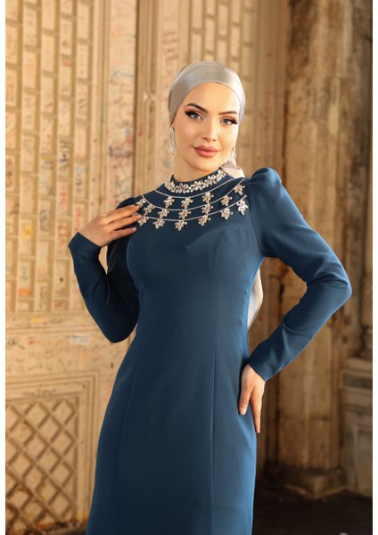 Yakası Taşlı Abiye Peri 1047 fiyatları