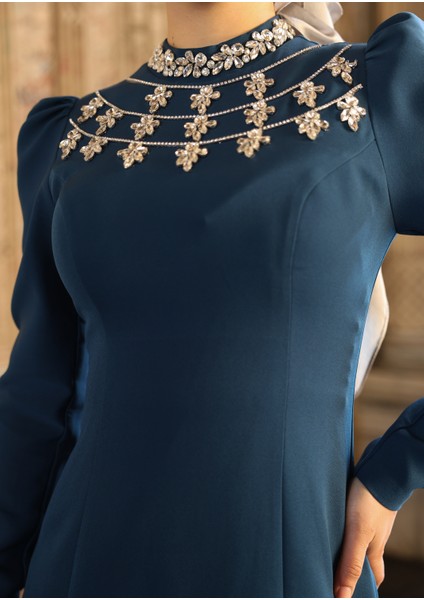 Yakası Taşlı Abiye Peri 1047 modelleri