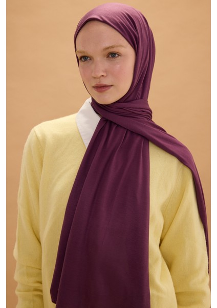 Camellia Scarfs Bambu Penye Şal - Mor modelleri