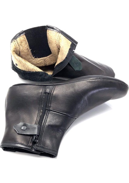 Hakiki Deri Kürklü Sıcak Astar Fermuar ve Lastikli Yumuşak Mest fırsatları